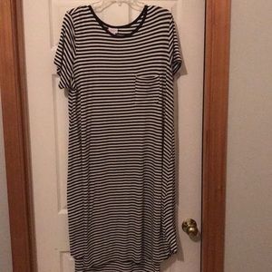 Black and white striped Lularoe carly dress